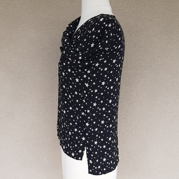 Forever 21 Women's Black Top with White Stars - Picture 6 of 9